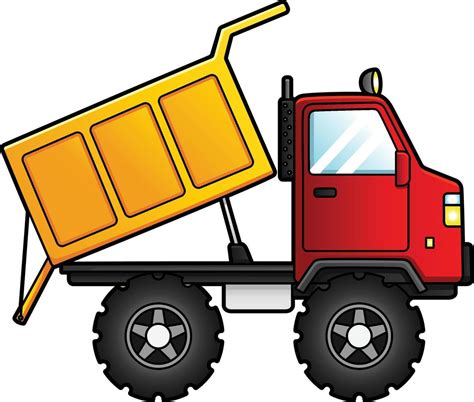 Dump Truck Cartoon Clipart Colored Illustration 6458055 Vector Art at ...