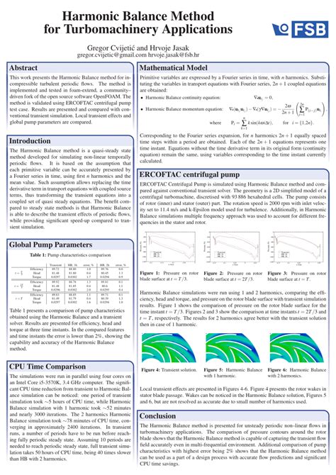 (PDF) Harmonic Balance Method for Turbomachinery Applications