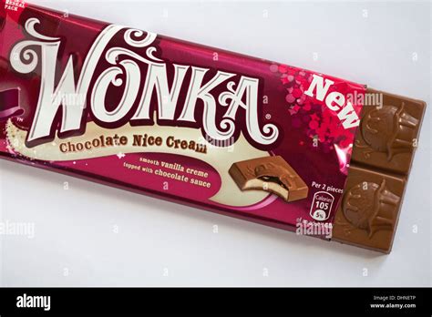 New Wonka Chocolate Nice Cream flavoured chocolate bar opened to show Stock Photo: 62552918 - Alamy