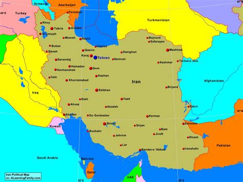 Iran Political Map - A Learning Family