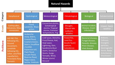 Classification of natural hazards with examples of events and ...