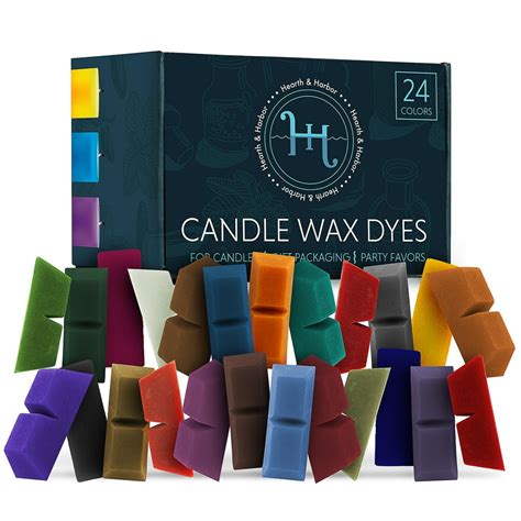 24 Color Candle Wax Dyes for Candle Making - Concentrated Candle Blocks Candle Wax Dye For Soy ...