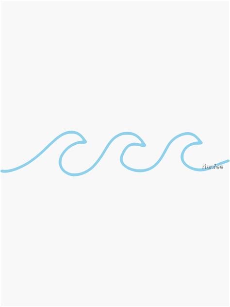 "Blue Wave Sticker" Sticker by rianfee | Redbubble