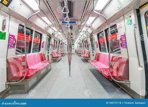 Cabin Interior of MRT Train. the Mass Rapid Transit or MRT in Singapore Editorial Stock Photo ...