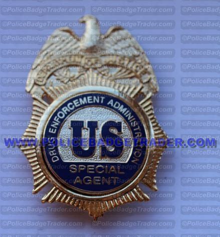 DEA Special agent badge Rear wallet attachment. Available from www ...