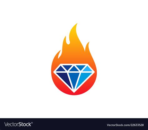 Fire diamond logo icon design Royalty Free Vector Image