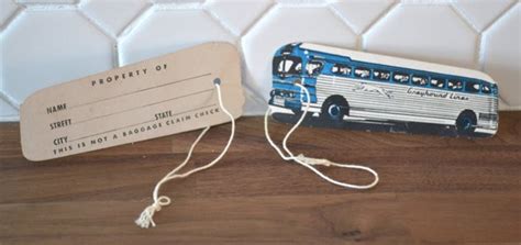 1950s Greyhound Bus Luggage Tags