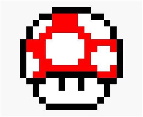 Super Mario Bros Red Mushroom - 1up Mushroom Pixel Art PNG Image | Transparent PNG Free Download ...