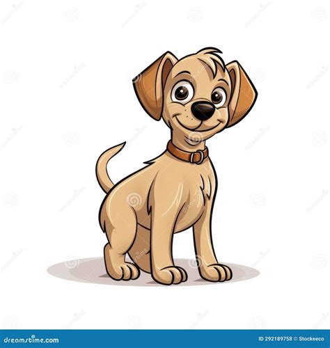 Cartoon Yellow Dog Vector - Cute and Vibrant Illustration Stock ...