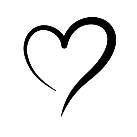 Free Vector | Calligraphic Black Heart Shape