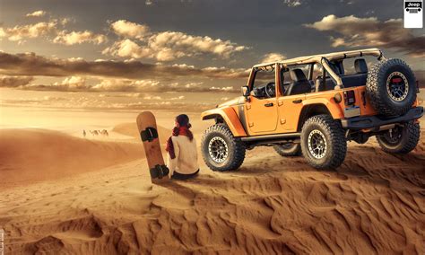 Desert, Off-roading, HD, Girl, Jeep Wrangler, 2K HD Wallpaper