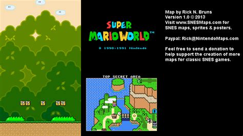 Super Mario World - Top Secret Area Super Nintendo SNES Map BG