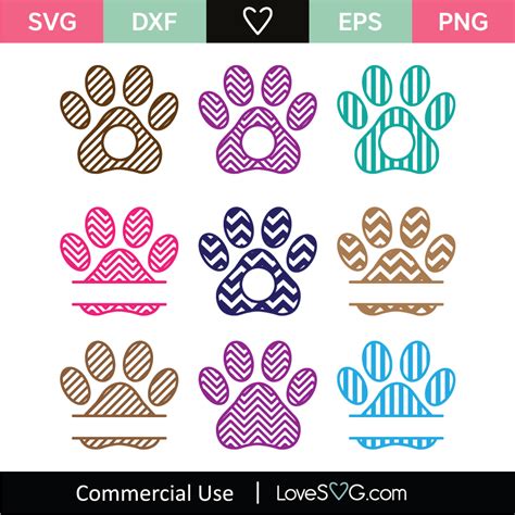 Dog Paw Prints SVG Cut File - Lovesvg.com