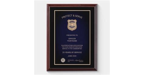 Police Officer Retirement Award Plaque | Zazzle