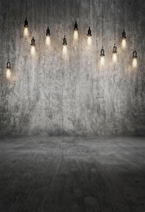 Grey Grunge Wall with Lights Backdrop for Photo Shoot S-2915 | Photography backdrops diy ...