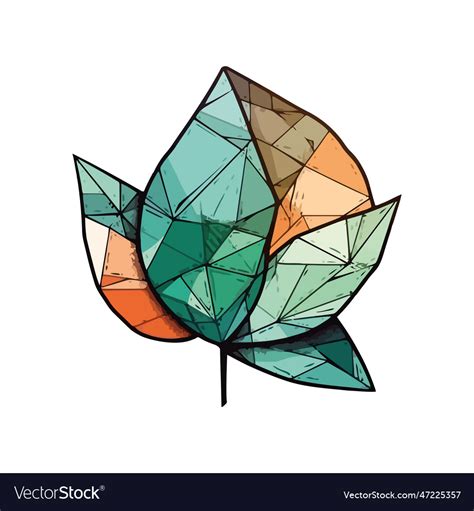 Geometric shapes leaf nature design Royalty Free Vector