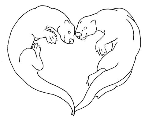 Simple Otter Coloring Pages