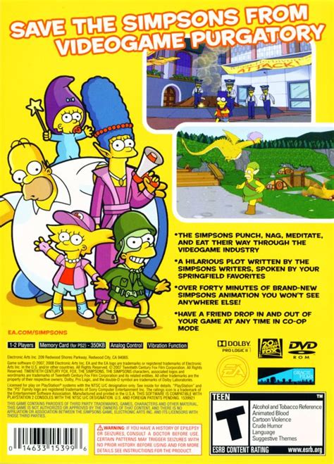 The Simpsons Game (2007) box cover art - MobyGames