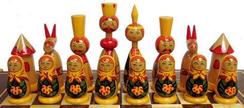 Russian chess set | Hand painted chess set, Chess board, Chess set unique