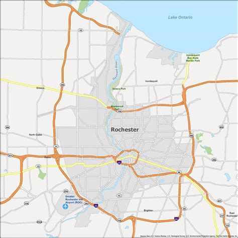 Map of Rochester, New York - GIS Geography