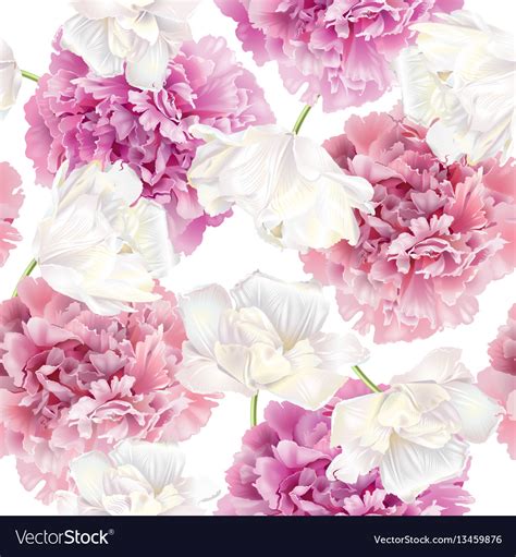 Peony tulip pattern Royalty Free Vector Image - VectorStock