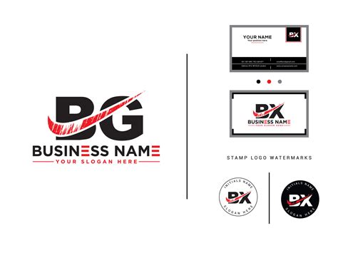 Initial Bg Brush Letter Logo, Minimalist BG Vector Logo With Business Card Design 31022368 ...