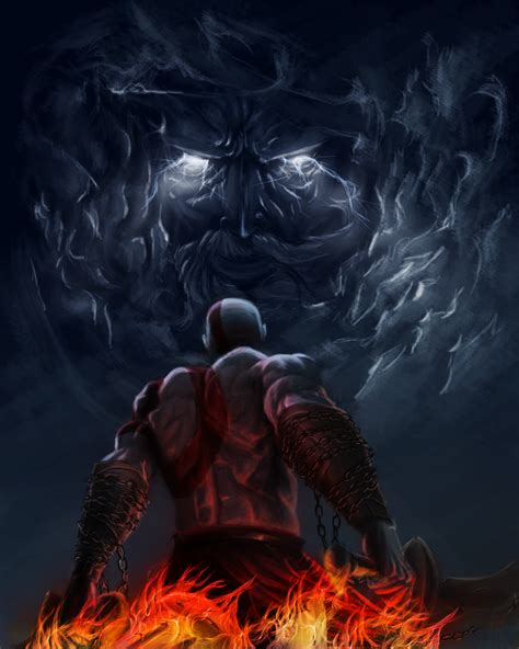 Kratos vs Zeus by AsgerLanghoff on DeviantArt