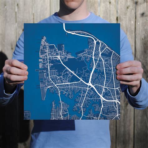 Naval Station Norfolk Map Art - City Prints