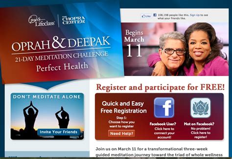 Deepak Chopra & Oprah Offering Free Meditation Program