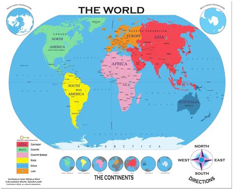 World Map With Continents And Oceans Labelled