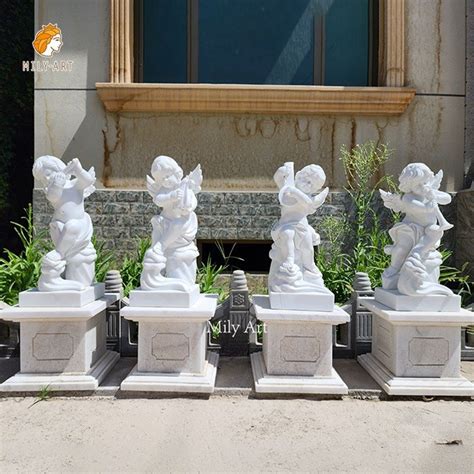 Decorative Marble Four Seasons God Garden Cherub Sculptures