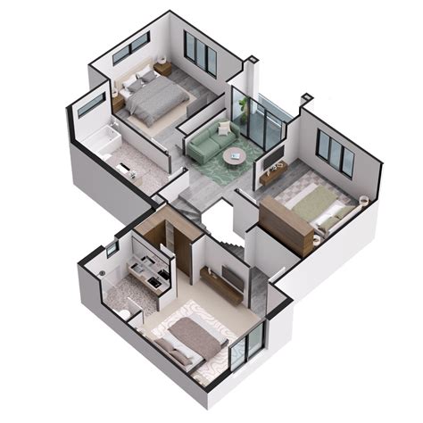 3D floor plans with dimensions - House Designer