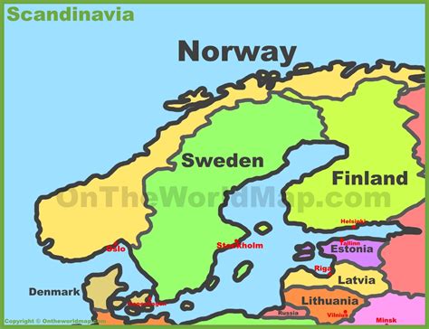 Map of Scandinavia - Ontheworldmap.com