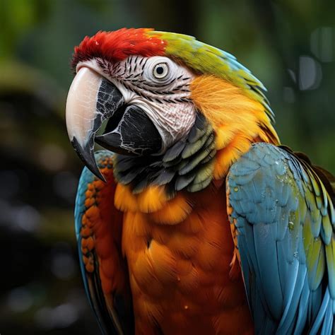 Premium AI Image | Colorful Macaw in Rainforest Habitat