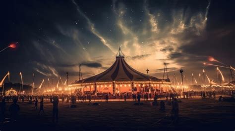 Premium AI Image | a circus tent with the stars in the sky