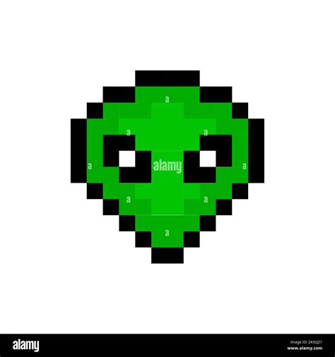 Pixel alien 8 bit art. Cosmic graphic cartoon pixel alien icon ufo alien Stock Vector Image ...