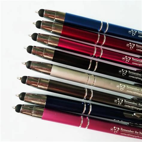 Company event giveaways nice Logo stylus ballpoint pens custom free logo with your brand text ...