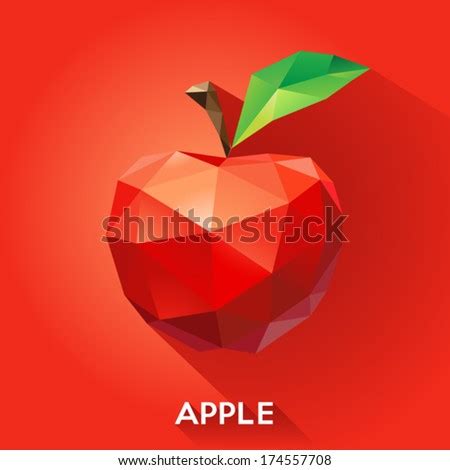 Vector Illustration Of An Apple Rendered In A Geometric Style - 174557708 : Shutterstock