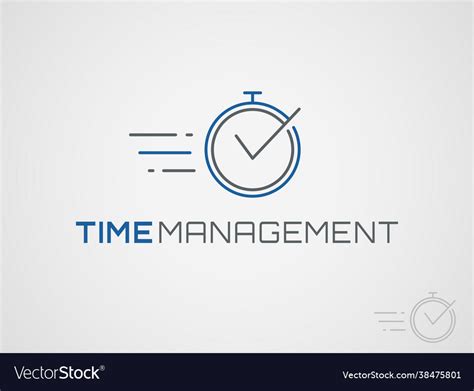 Time management logo Royalty Free Vector Image