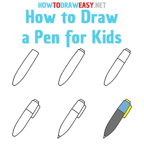 How to Draw a Pen for Kids | Easy pen drawing, Easy doodles drawings, Drawing classes for kids