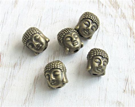 Buddha head beads set of 5 buddha beads buddhist beads | Etsy