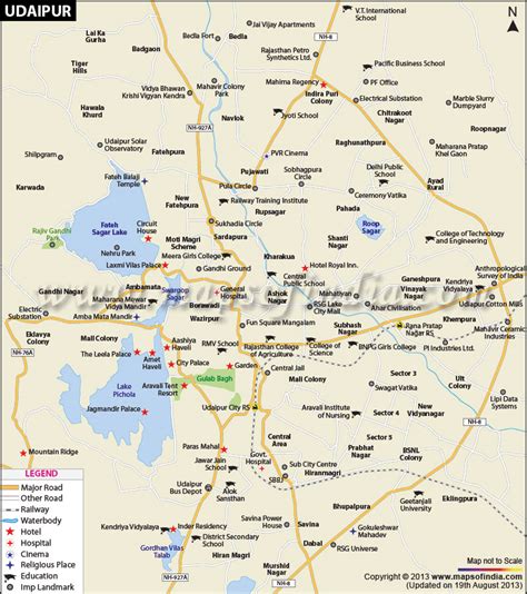 Detailed Map Of Udaipur City - Map Of West