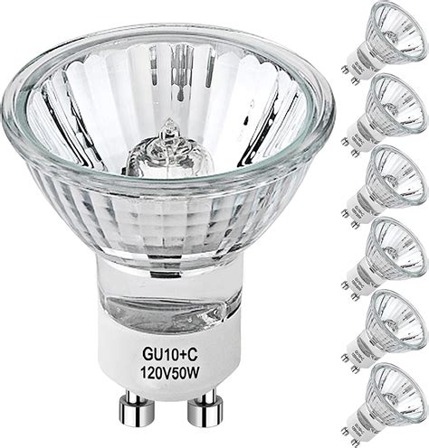 PaeorRorL GU10 Halogen Light Bulbs,6 Pack 120V 50W Dimmable MR16 GU10 ...