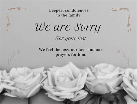 Condolences & Sympathy Message with Flowers Online Postcard Template - VistaCreate