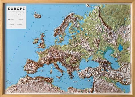 Raised Relief Map Of Europe - United States Map