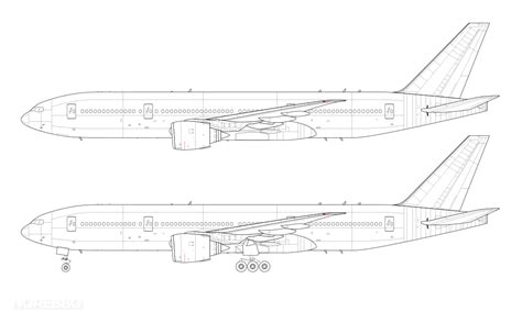 Boeing 777-200 blank illustration templates – Norebbo