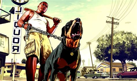 Gta 5 Poster With Dog | High Definitions Wallpapers