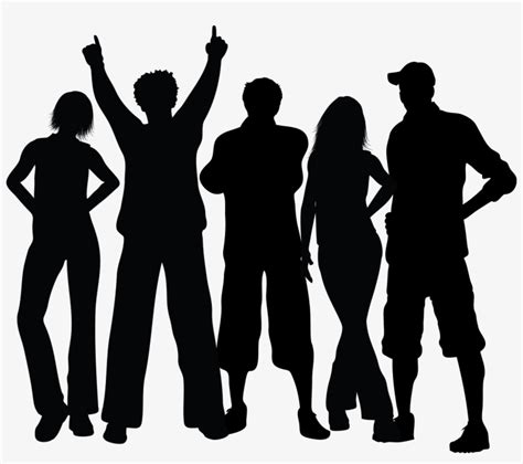 Group Black Silhouette - Dancing People Silhouette Png - Free Transparent PNG Download - PNGkey