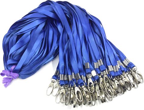 Amazon.com : Antspirit Blue Lanyards Bulk Lanyards for Id Badges 50 Pack Each 17.7-Inch Lanyard ...