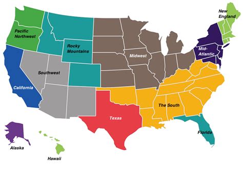 Regional Map Of The United States – Map Vector